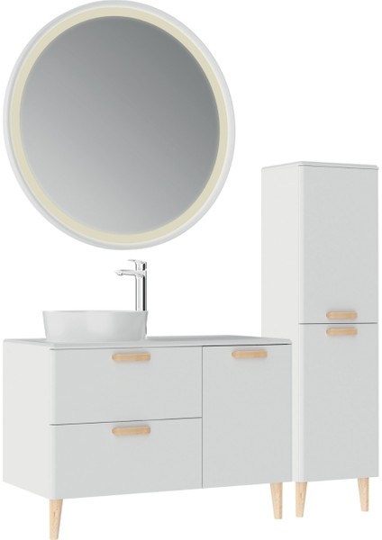 Patara Lavabo Dolabı 100CM Mat Beyaz