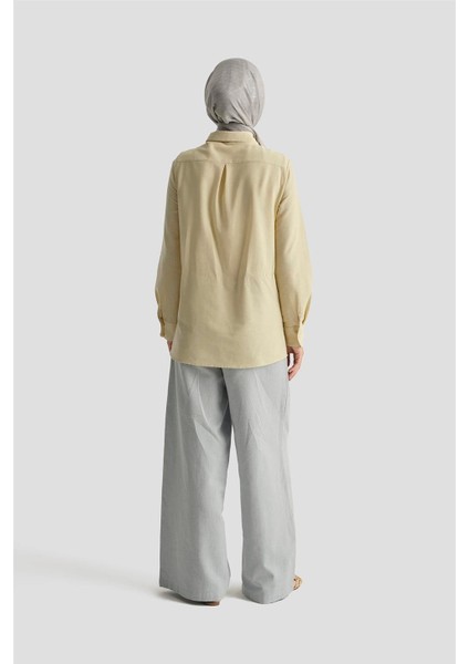 Denim Görünümlü Palazzo Pantolon 25Y2805 Gri Mavi