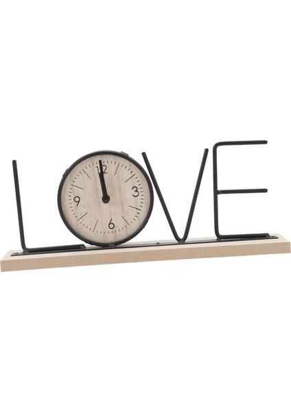 Masa Raf Saati Ahşap Demir Pil İle Çalışan Modern Dekoratif Harf Masa Saati Süsü Oturma Odası Yemek Odası Yatak Odası Ofis Aşk Sürümü (Yurt Dışından) modelleri