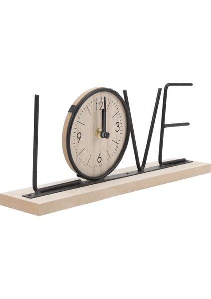 Masa Raf Saati Ahşap Demir Pil İle Çalışan Modern Dekoratif Harf Masa Saati Süsü Oturma Odası Yemek Odası Yatak Odası Ofis Aşk Sürümü (Yurt Dışından) fırsatları