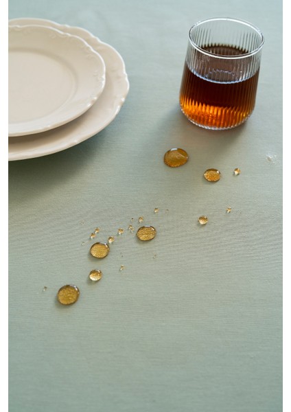 Florita Yeşil Punch Işlemeli Dertsiz Leke Tutmaz Masa Örtüsü 160X220 cm fırsatları