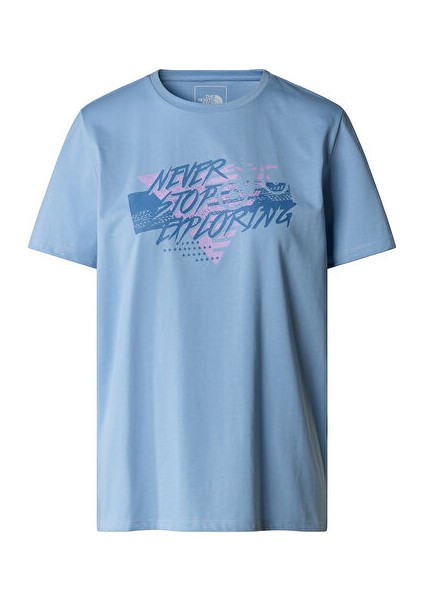 W Foundation Traces Graphic Kadın Günlük Tişört NF0A882UQEO1 Mavi