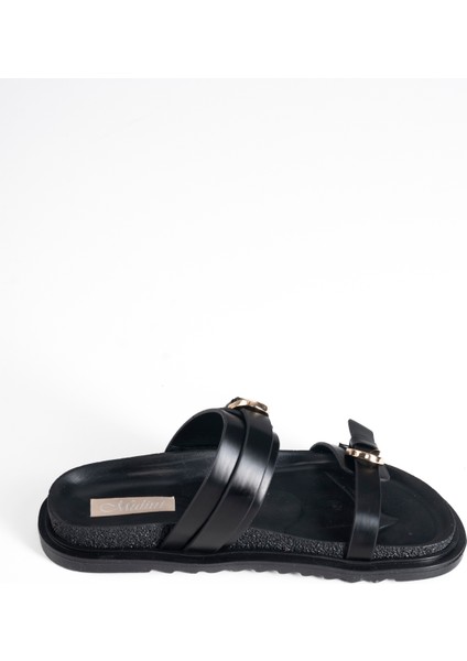 "şık Tokalı Deri Kadın Terlik -Günlük Kullanıma Uygun, Yumuşak Taban" modelleri