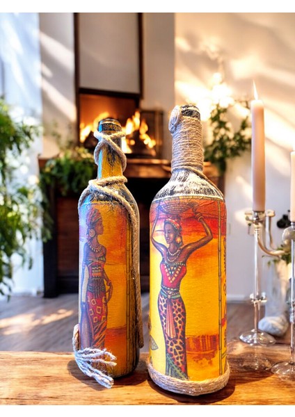 El Yapımı Dekoratif Şişeler 2'Li Set fiyatları
