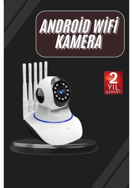 LED Aydınlatmalı 5 Antenli Motorlu 1080P Wifi Kamera Sensörlü