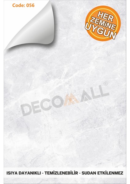 Code 56 Suya Dayanıklı Mutfak Banyo Zemin Mermer Mobilya Fayans Yapışkanlı Folyo Kaplama