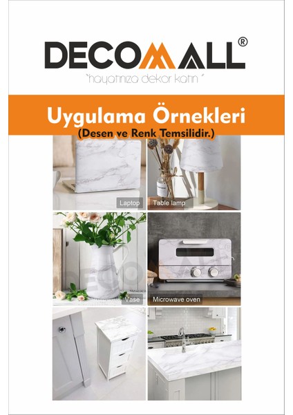 Code 56 Suya Dayanıklı Mutfak Banyo Zemin Mermer Mobilya Fayans Yapışkanlı Folyo Kaplama