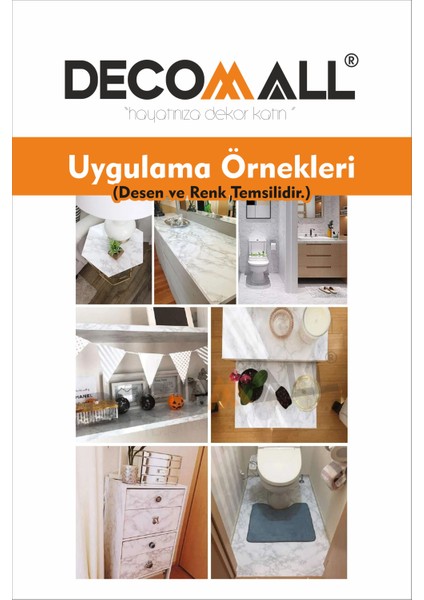 Code 61 Suya Dayanıklı Mutfak Banyo Zemin Mermer Mobilya Fayans Folyo Kaplama (Laminasyonlu)