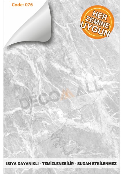Code 76 Suya Dayanıklı Mutfak Banyo Zemin Mermer Mobilya Fayans Yapışkanlı Folyo Kaplama