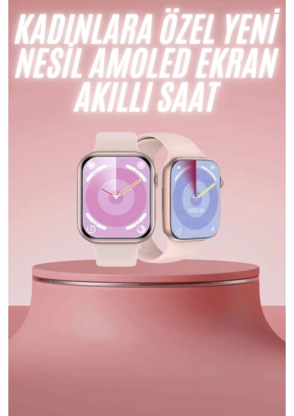 Lider Global Kadınlara Özel Yeni Nesil Pembe Amoled Ekran Ultra Akıllı Saat 49MM