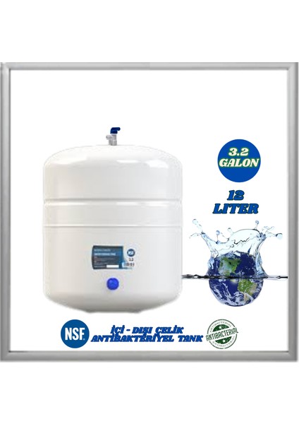 Platınum Montaj Dahil 12 Litre 7 Filtre 14 Aşama 90 Gpd Nano Membran Gümüş Iyon Tatlandırıcı Mineral Alkali Filtreli Antibakteriyel 12 Lt Çelik Tanklı Su Arıtma Cihazı