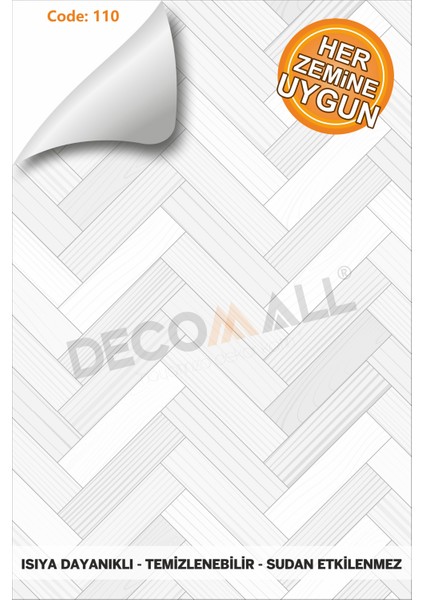 Code 110 Suya Dayanıklı Mutfak Banyo Zemin Mermer Mobilya Fayans Yapışkanlı Folyo Kaplama