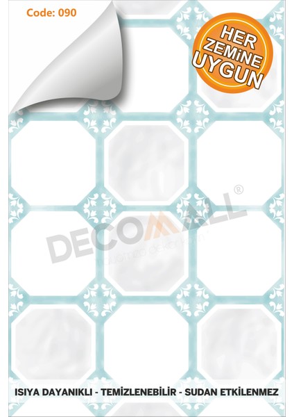 Code 90 Suya Dayanıklı Mutfak Banyo Zemin Mermer Mobilya Fayans Yapışkanlı Folyo Kaplama