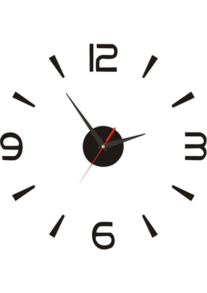 Kendin Yap Duvar Saati 40CM Küçük Siyah Modern Basit Avrupa Tarzı Sessiz Akrilik Çerçevesiz Kendin Yap 3D Duvar Saati (Yurt Dışından)