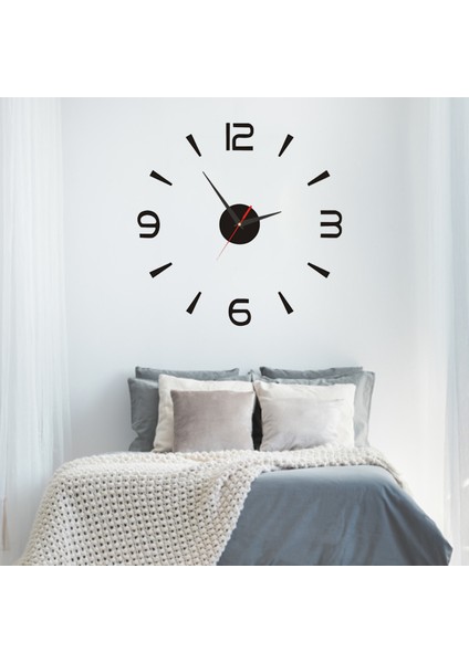 Kendin Yap Duvar Saati 40CM Küçük Siyah Modern Basit Avrupa Tarzı Sessiz Akrilik Çerçevesiz Kendin Yap 3D Duvar Saati (Yurt Dışından) indirimleri