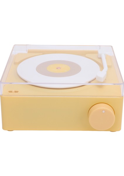 Plak Çalar Bluetooth Hoparlör Abs Sevimli Taşınabilir Kablosuz Pikap Hoparlör Çalar Saat Ev Yatak Odası Masa Dekoru Krem Sarı (Yurt Dışından) fiyatları