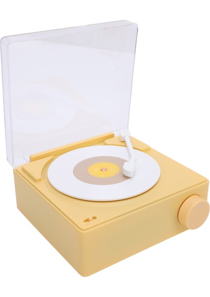 Plak Çalar Bluetooth Hoparlör Abs Sevimli Taşınabilir Kablosuz Pikap Hoparlör Çalar Saat Ev Yatak Odası Masa Dekoru Krem Sarı (Yurt Dışından) fırsatları