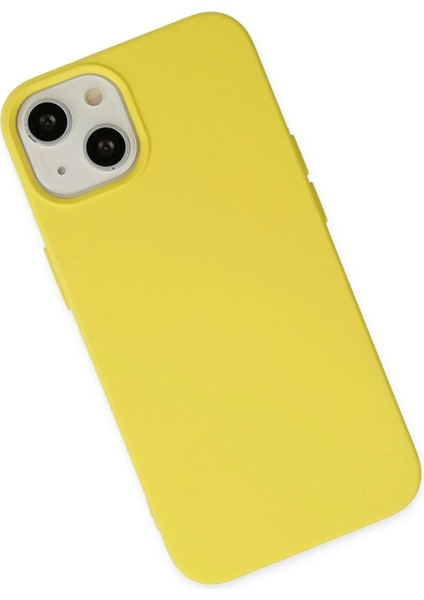 Newface iPhone 14 Plus Kılıf Nano Içi Kadife Silikon - Sarı modelleri
