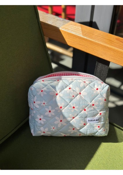 Renkli Papatya Desenli Büyük Boy Makyaj Çantası fırsatları