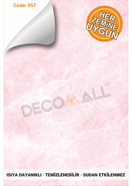 Code 57 Suya Dayanıklı Mutfak Banyo Zemin Mermer Mobilya Fayans Yapışkanlı Folyo Kaplama