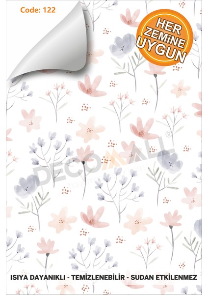 Code 122 Suya Dayanıklı Mutfak Banyo Zemin Mermer Mobilya Fayans Yapışkanlı Folyo Kaplama