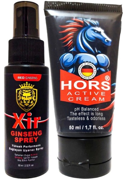Xir 3xeffect Cream 50 ml + Hors Active Cream 50 ml / Erkek Özel Yer Zaman Katılık ve Ebat Krem Seti