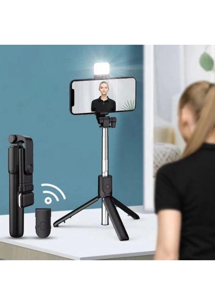 Kendiliğinden LED Işıklı Kumandalı Uzayabilen Selfie Çubuğu,masa Üstü Tripod fırsatları