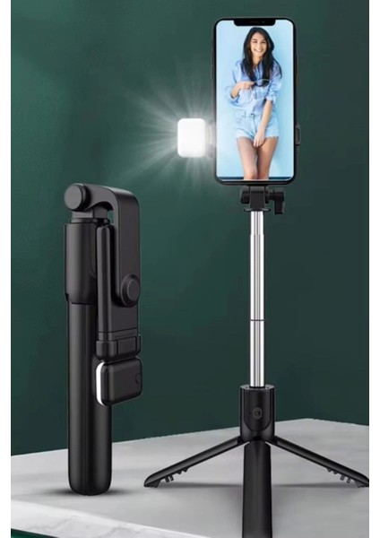 Kendiliğinden LED Işıklı Kumandalı Uzayabilen Selfie Çubuğu,masa Üstü Tripod indirimleri