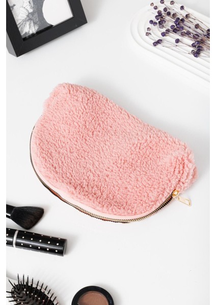 Pembe Pelüş Makyaj ve Kişisel Bakım Organizer Çantası fiyatları