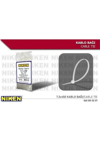 Cırt Kelepce Beyaz 7,2X450 (100 Adet)