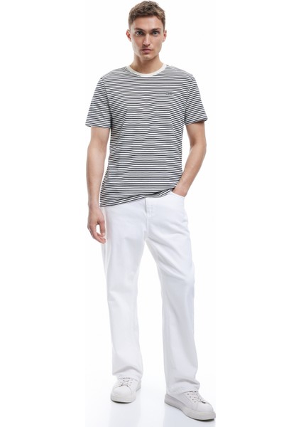 Slim Fit Kısa Kollu Bisiklet Yaka Çizgili Tişört fiyatları