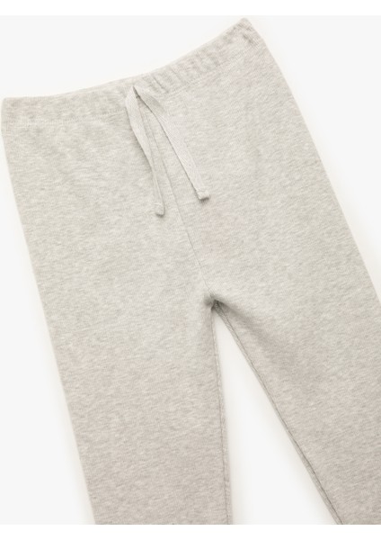 Pamuklu Kaşkorse Beli Lastikli Basic Uzun Tayt