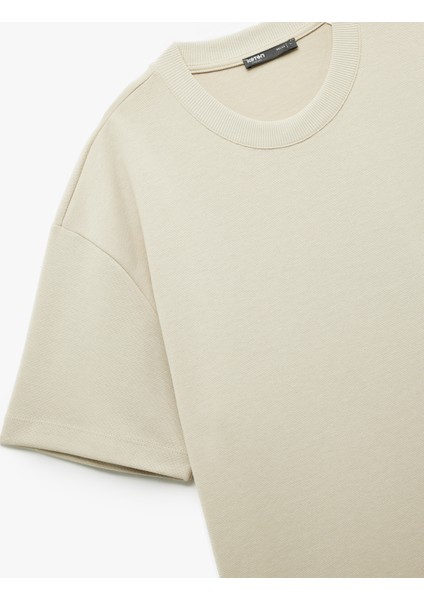 Pamuklu Kısa Kollu Pike Kumaş Bisiklet Yaka Basic Oversize Tişört modelleri