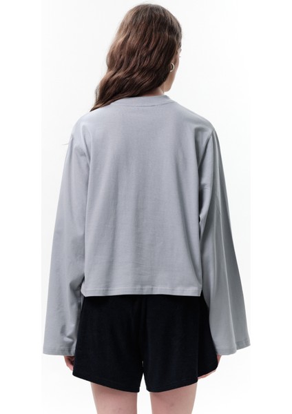 Baskılı Crop Uzun Kol T-Shırt Breakfast fırsatları