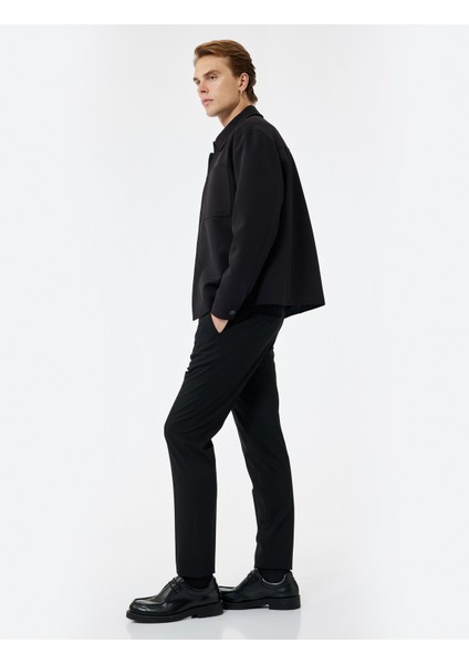 Düğmeli Cep Detaylı Slim Fit Kumaş Pantolon fiyatları
