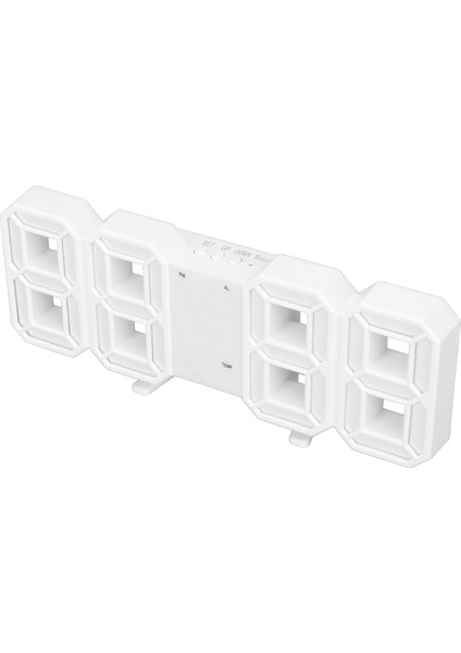 3D LED Dijital Çalar Saat Abs Gece Lambası Sıcaklık Masa Duvar Saati Ev Dekoru Yatak Odası Beyaz (Yurt Dışından) fırsatları