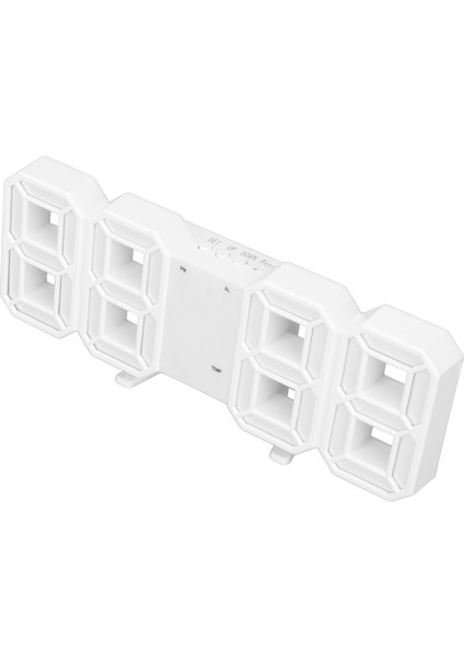 3D LED Dijital Çalar Saat Abs Gece Lambası Sıcaklık Masa Duvar Saati Ev Dekoru Yatak Odası Beyaz (Yurt Dışından) indirimleri