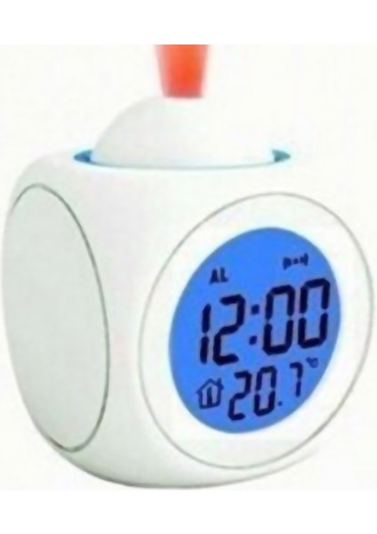 Projektör Masa Saati Çok Işlevli Plastik Usb Şarj Led Ses Fonksiyonlu Projeksiyon Çalar Saat Yatak Odası Beyaz (Yurt Dışından) modelleri
