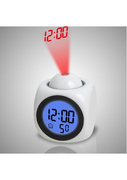 Projektör Masa Saati Çok Işlevli Plastik Usb Şarj Led Ses Fonksiyonlu Projeksiyon Çalar Saat Yatak Odası Beyaz (Yurt Dışından) indirimleri
