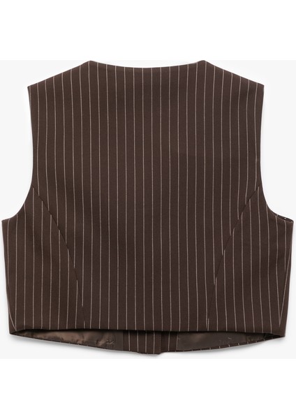 Kolsuz Cepli V Yaka Düğmeli Crop Yelek fiyatları