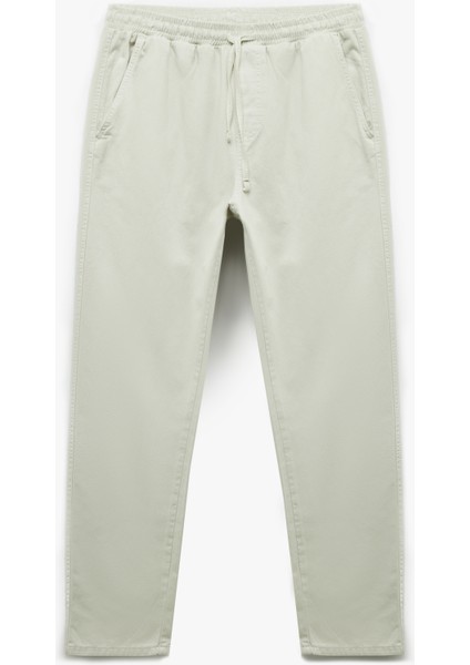 Cep Detaylı Pamuklu Gabardin Beli Bağcıklı Pantolon modelleri