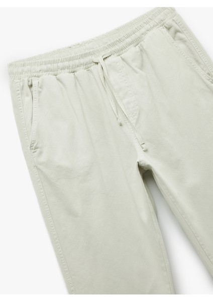 Cep Detaylı Pamuklu Gabardin Beli Bağcıklı Pantolon indirimleri