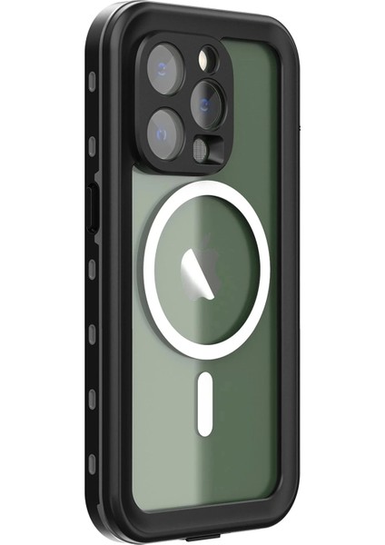 Newface iPhone 14 Pro Kılıf Red Pepper Magneticsafe Su Geçirmez Kılıf - Siyah-Gri