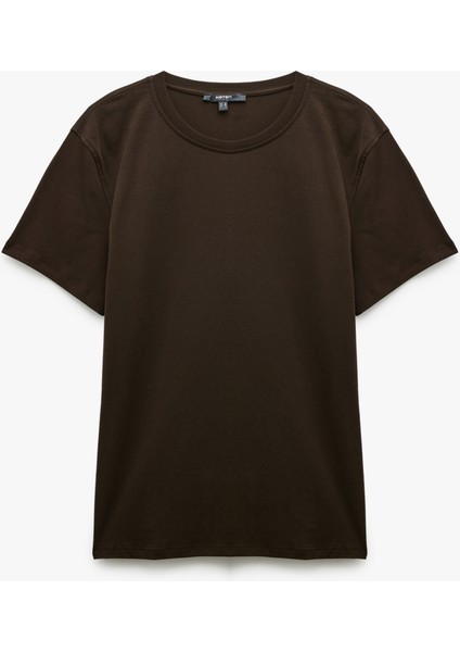 Pamuklu Kısa Kollu Bisiklet Yaka Erkek Basic Tişört modelleri