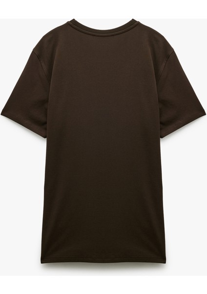 Pamuklu Kısa Kollu Bisiklet Yaka Erkek Basic Tişört fırsatları