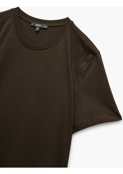 Pamuklu Kısa Kollu Bisiklet Yaka Erkek Basic Tişört indirimleri