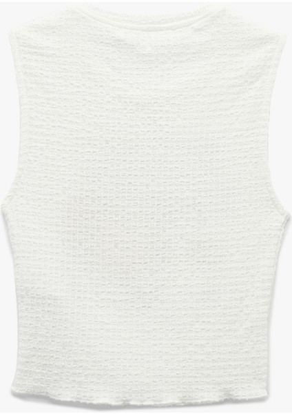 Meyve Baskılı Kolsuz Slim Fit Bisiklet Yaka Crop Bluz fırsatları
