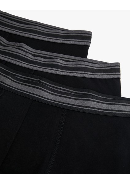 Çizgili Lastik Detaylı Pamuklu 3'lü Boxer Seti indirimleri