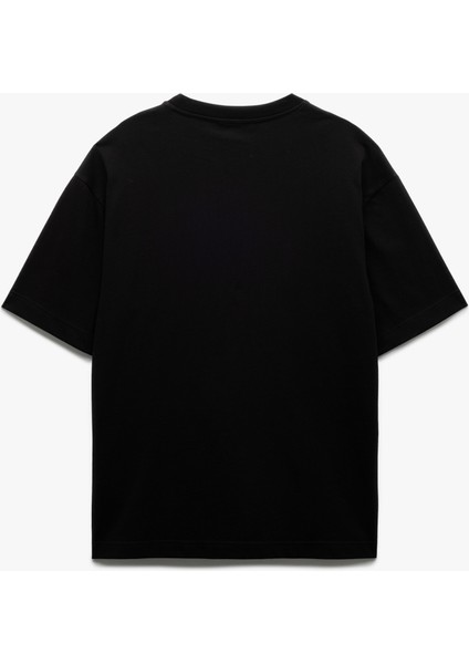 Kısa Kollu Bisiklet Yaka Pamuklu Basic Oversize Tişört fırsatları