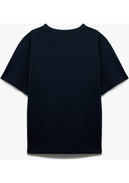 Pamuklu Kısa Kollu Pike Kumaş Bisiklet Yaka Basic Oversize Tişört fırsatları